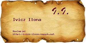 Ivicz Ilona névjegykártya