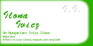 ilona ivicz business card